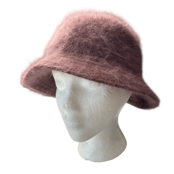 Kolob Furry MOHAIR Fedora Bucket Hat Winter Classic Deep Burgundy Classic Winter - Picture 11 of 13